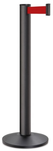 Black Retractable Stanchion